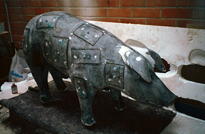 sculpture cochon frigolyte polyester