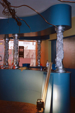 comptoir colonnes en plâtre